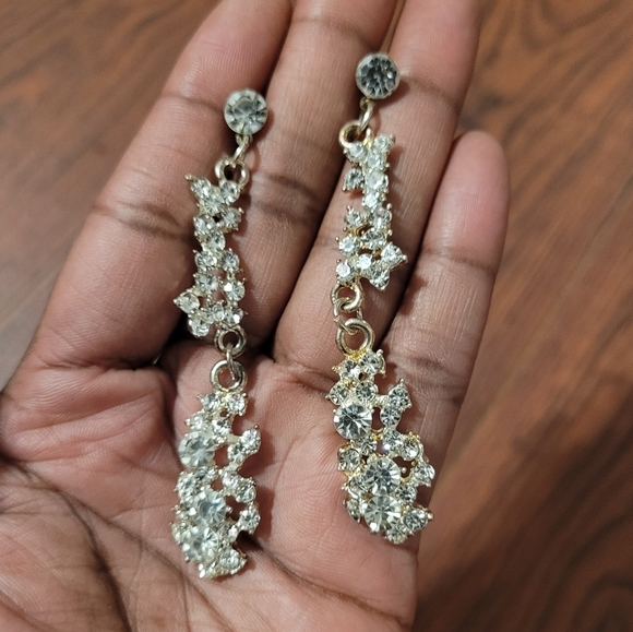 Long rhinestone earrings - Picture 1 of 1